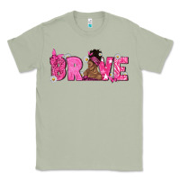 Matcha Breast Cancer Brave with Afro Woman Classic Tee - texasbilliewilder