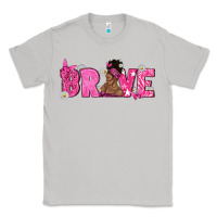 Moon Dust Breast Cancer Brave with Afro Woman Classic Tee - texasbilliewilder