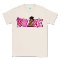 Natural Breast Cancer Brave with Afro Woman Classic Tee - texasbilliewilder