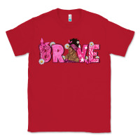Red Breast Cancer Brave with Afro Woman Classic Tee - texasbilliewilder