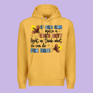 If God Can Make A Bugs Butt Light Up Premium Hoodie Designed By Maliassmallbusiness