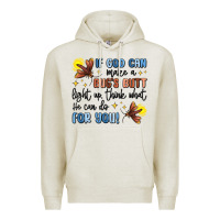 Oatmeal Heather if god can make a bugs butt light up Premium Hoodie - MaliasSmallBusiness