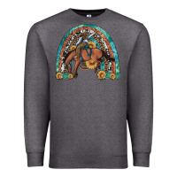 Charcoal Heather bucking bronco rodeo rainbow Premium Sweatshirt - Artiststas