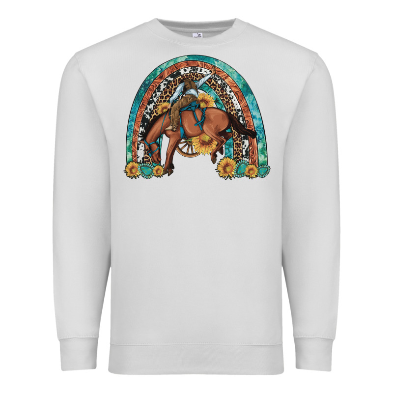 Bucking Bronco Rodeo Rainbow Premium Sweatshirt by Artiststas | Teevron