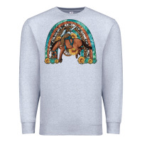 Heather Grey bucking bronco rodeo rainbow Premium Sweatshirt - Artiststas