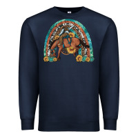 Navy bucking bronco rodeo rainbow Premium Sweatshirt - Artiststas