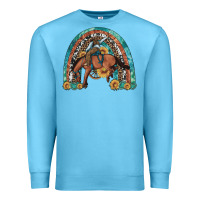 Ocean Blue bucking bronco rodeo rainbow Premium Sweatshirt - Artiststas
