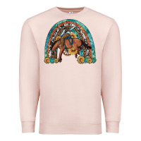 Pale Pink bucking bronco rodeo rainbow Premium Sweatshirt - Artiststas