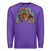 Purple bucking bronco rodeo rainbow Premium Sweatshirt - Artiststas