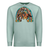 Seafoam bucking bronco rodeo rainbow Premium Sweatshirt - Artiststas