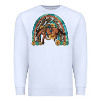 White bucking bronco rodeo rainbow Premium Sweatshirt - Artiststas