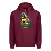 Burgundy Idaho Map Sunflower Cactus Serape Premium Hoodie - RanaPortraitStore
