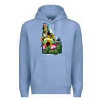 Colony Blue Idaho Map Sunflower Cactus Serape Premium Hoodie - RanaPortraitStore