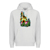 Dove Grey Idaho Map Sunflower Cactus Serape Premium Hoodie - RanaPortraitStore