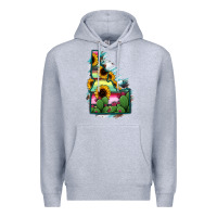 Heather Grey Idaho Map Sunflower Cactus Serape Premium Hoodie - RanaPortraitStore