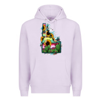 Lilac Idaho Map Sunflower Cactus Serape Premium Hoodie - RanaPortraitStore