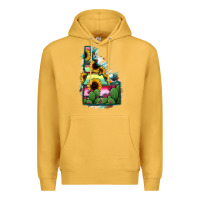 Mustard Idaho Map Sunflower Cactus Serape Premium Hoodie - RanaPortraitStore