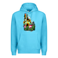 Ocean Blue Idaho Map Sunflower Cactus Serape Premium Hoodie - RanaPortraitStore