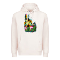 Pale Pink Idaho Map Sunflower Cactus Serape Premium Hoodie - RanaPortraitStore