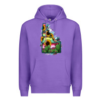 Purple Idaho Map Sunflower Cactus Serape Premium Hoodie - RanaPortraitStore