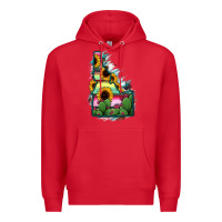Red Idaho Map Sunflower Cactus Serape Premium Hoodie - RanaPortraitStore