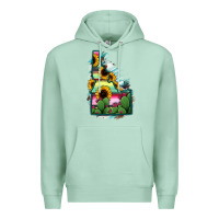 Seafoam Idaho Map Sunflower Cactus Serape Premium Hoodie - RanaPortraitStore
