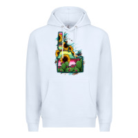 White Idaho Map Sunflower Cactus Serape Premium Hoodie - RanaPortraitStore