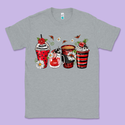 Ladybug Coffee Cups Classic Tee Designed By Zillion Design Studio