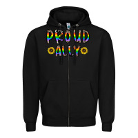 Black proud ally Zipper Hoodie - CowhideDigitalArt