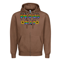 Chestnut proud ally Zipper Hoodie - CowhideDigitalArt