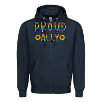 Navy proud ally Zipper Hoodie - CowhideDigitalArt