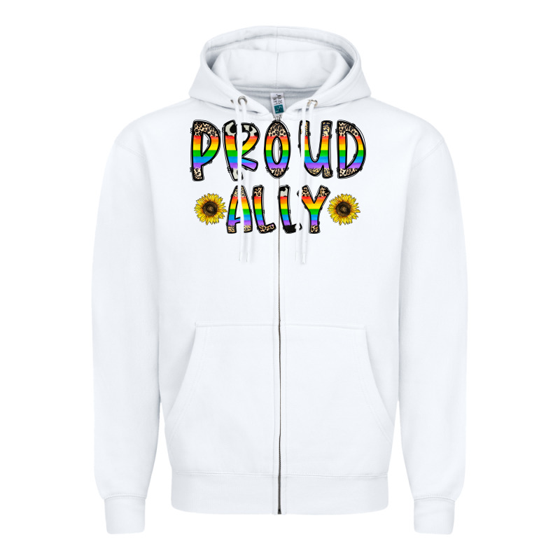 Proud Ally Zipper Hoodie by CowhideDigitalArt | Teevron