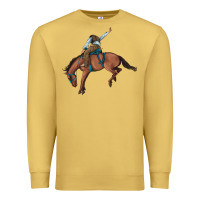 Antique Gold bucking bronco cowboy rodeo Premium Sweatshirt - Artiststas