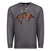 Charcoal Heather bucking bronco cowboy rodeo Premium Sweatshirt - Artiststas