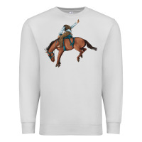 Dove Grey bucking bronco cowboy rodeo Premium Sweatshirt - Artiststas