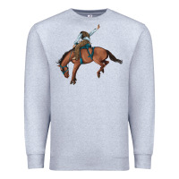 Heather Grey bucking bronco cowboy rodeo Premium Sweatshirt - Artiststas