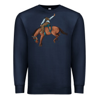 Navy bucking bronco cowboy rodeo Premium Sweatshirt - Artiststas