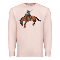 Pale Pink bucking bronco cowboy rodeo Premium Sweatshirt - Artiststas