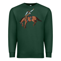 Sports Green bucking bronco cowboy rodeo Premium Sweatshirt - Artiststas