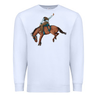 White bucking bronco cowboy rodeo Premium Sweatshirt - Artiststas
