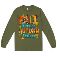 Army Green fall breeze autumn leaves Long Sleeve Tee - Zillion Design Studio