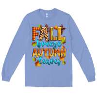 Colony Blue fall breeze autumn leaves Long Sleeve Tee - Zillion Design Studio