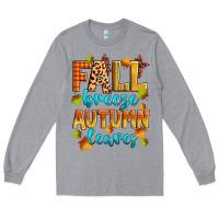 Heather Grey fall breeze autumn leaves Long Sleeve Tee - Zillion Design Studio