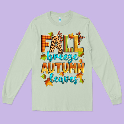 Fall Breeze Autumn Leaves Long Sleeve Tee Designed By Zillion Design Studio