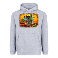 Heather Grey cross sunset backgraund Heavyweight Hoodie - JahusDesignShop