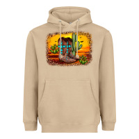 Mushroom cross sunset backgraund Heavyweight Hoodie - JahusDesignShop