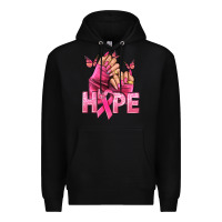 Black Hope Breast Cancer Caucasian hand nails Premium Hoodie - NancyCooperArtShop