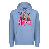 Colony Blue Hope Breast Cancer Caucasian hand nails Premium Hoodie - NancyCooperArtShop