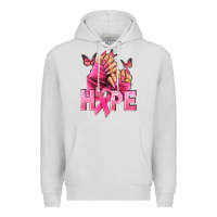 Dove Grey Hope Breast Cancer Caucasian hand nails Premium Hoodie - NancyCooperArtShop