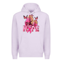 Lilac Hope Breast Cancer Caucasian hand nails Premium Hoodie - NancyCooperArtShop